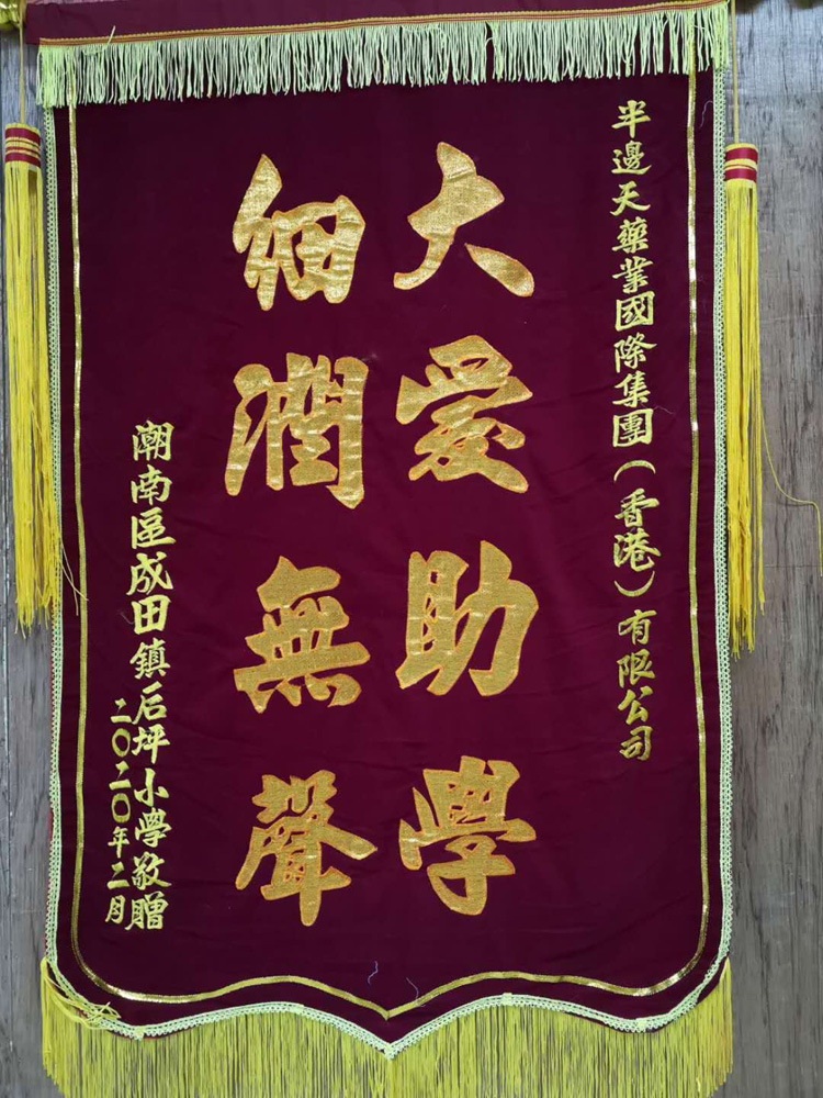 202002潮南区成田镇后坪小学锦旗